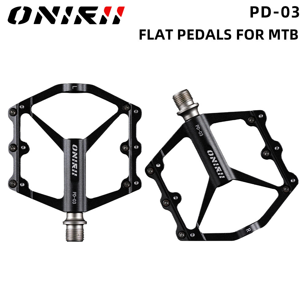 ONIRII PD-03 MTB Flat Pedal with Fitting Tool Anti-slip Nails Aluminum Bearing for XC Mountain/ Folding/Road /Fixed Gear Bike NEW