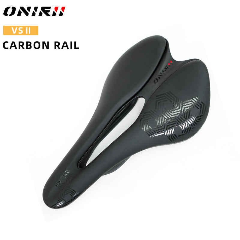 ONIRII VS II Steel Rail Carbon Fiber Vacuum Leather Saddle High Rebound Comfortable durable Cycling Seat for Road MTB Bicycle