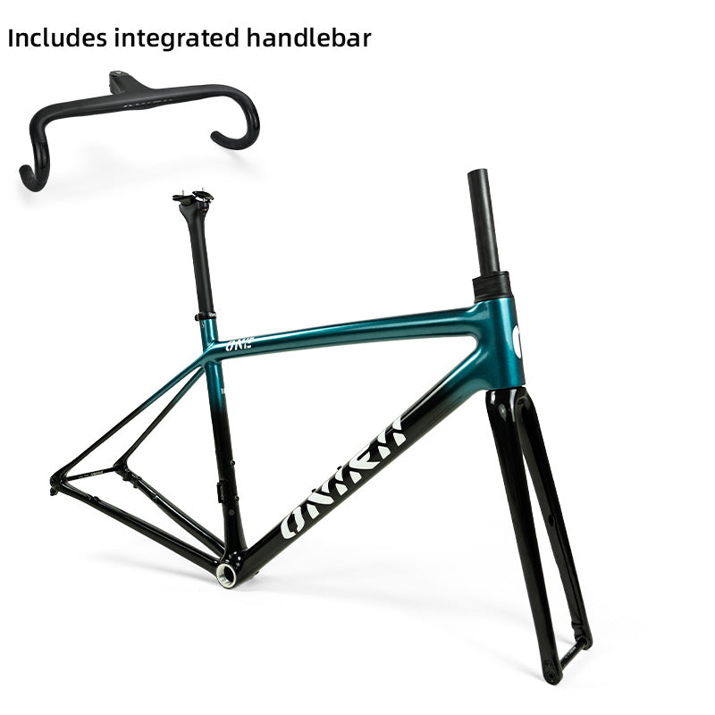 ONIRII Ultralight Carbon Climbing Frame Full Internal Cable Layout with Carbon Integrated Handlebar and Fork 700C for Road Bike