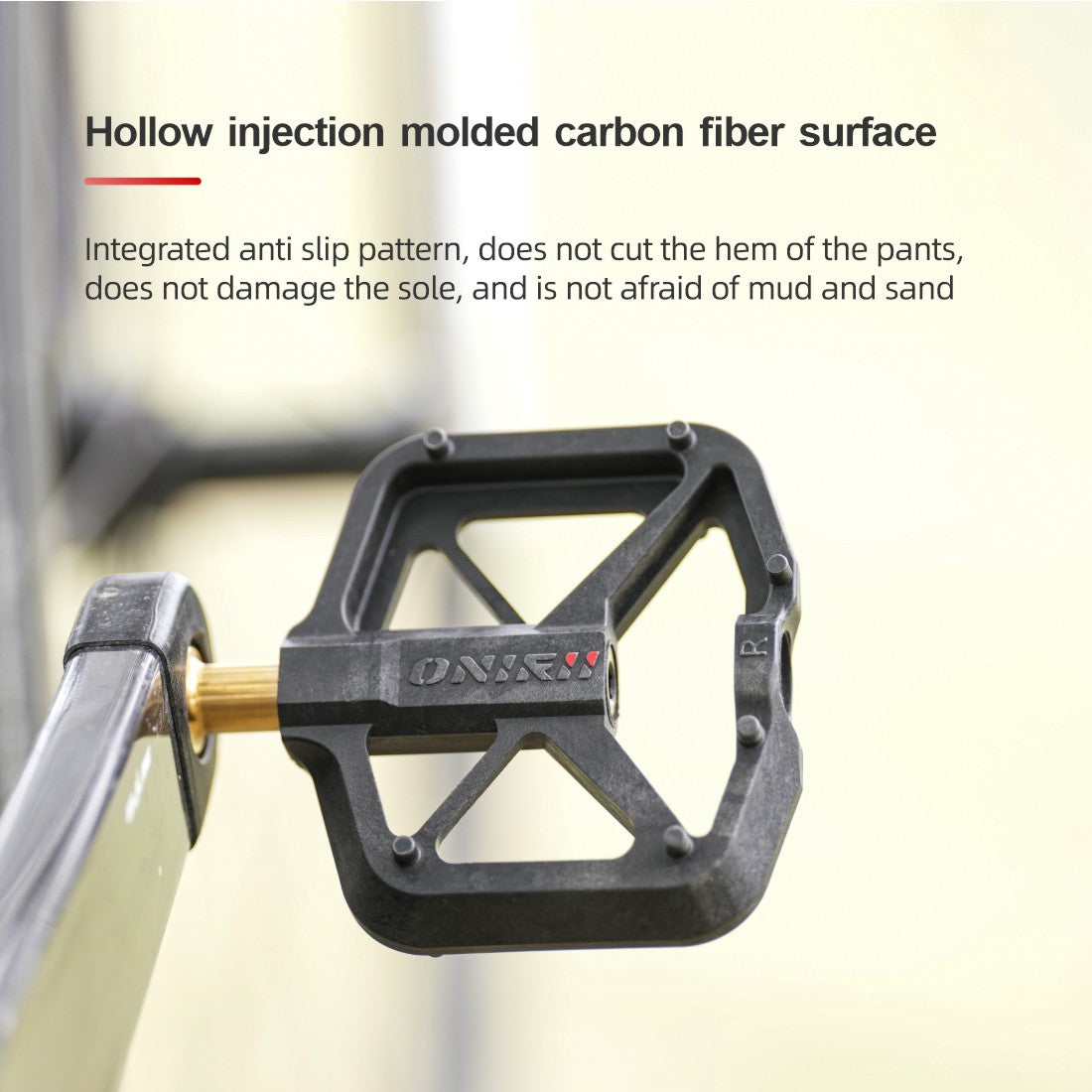 2025 New ONIRII PD-C Injection Carbon Fiber Flat Bike Pedals Ultralight Rolling Pin Titanium Axle for Road Mountain Bikes
