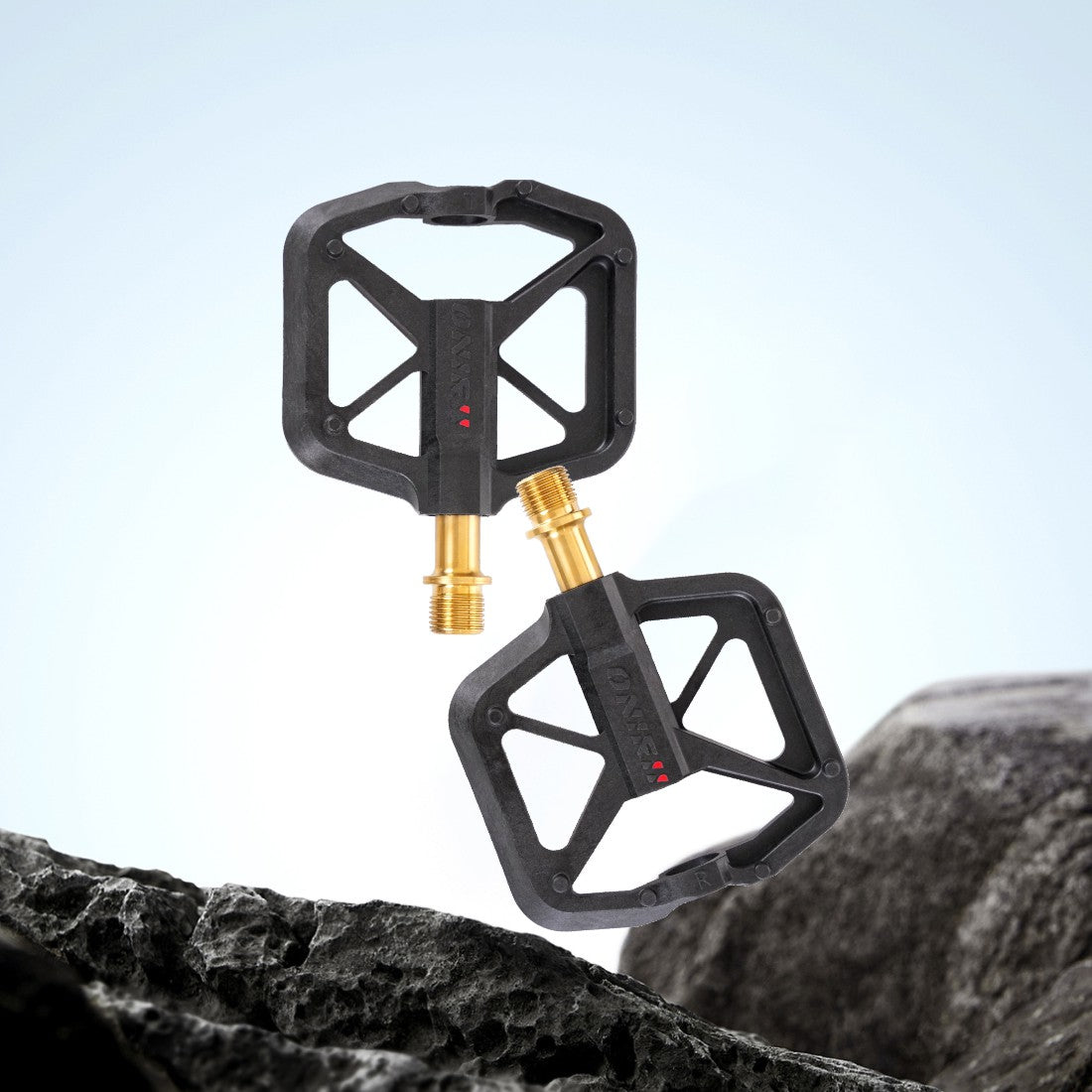 2025 New ONIRII PD-C Injection Carbon Fiber Flat Bike Pedals Ultralight Rolling Pin Titanium Axle for Road Mountain Bikes