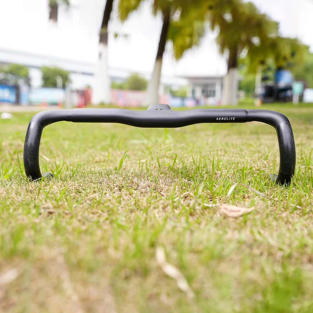 ONIRII Ultra-Light Carbon Fiber Aerodynamic Integrated Handlebars T800 with Internal Cable Routing and Non-Slip Grip—Suitable for Road Racing Bicycles