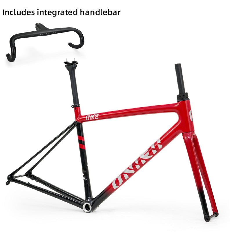 ONIRII Ultralight Carbon Climbing Frame Full Internal Cable Layout with Carbon Integrated Handlebar and Fork 700C for Road Bike