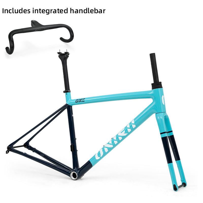 ONIRII Ultralight Carbon Climbing Frame Full Internal Cable Layout with Carbon Integrated Handlebar and Fork 700C for Road Bike