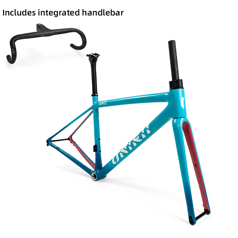 ONIRII Ultralight Carbon Climbing Frame Full Internal Cable Layout with Carbon Integrated Handlebar and Fork 700C for Road Bike