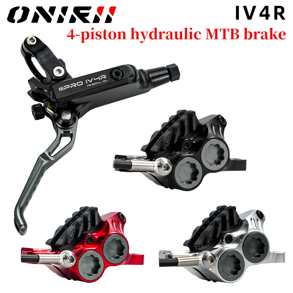 ONIRII IIIPRO IV4R 4 Piston Disc Hydraulic Brake MTB AM DH Bike Brake 82/145cm CNC Tech Mineral Oil for Mountain XC Climbing Bicycle