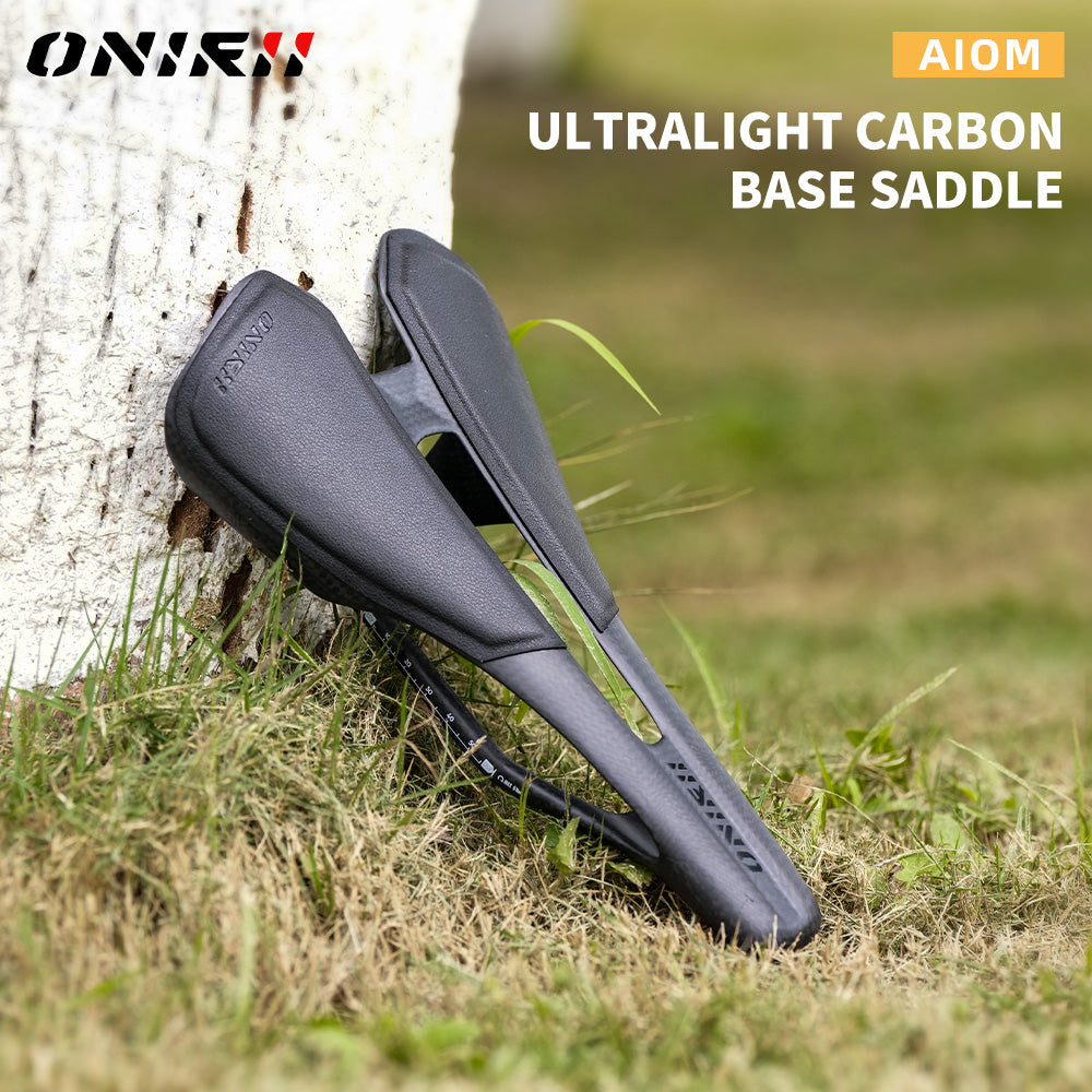 2025 ONIRII AIOM 95g Ultralight Integrated Carbon Base Saddle Carbon Ultra Thin Shock Absorbing Cycling Seat for Road Bicycle