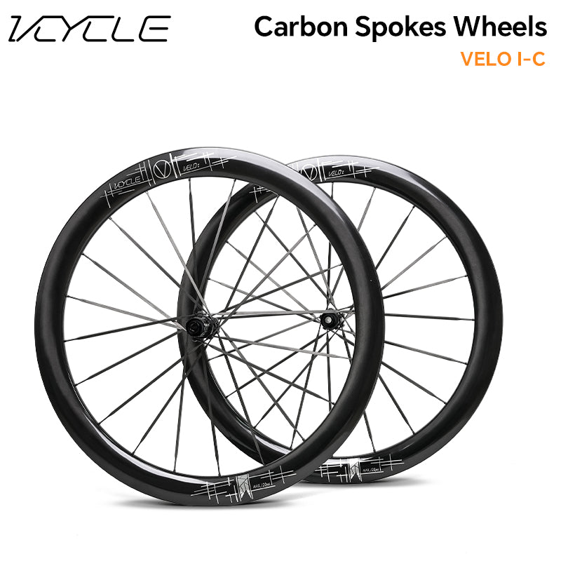 VCYCLE VELO I Ultra-Lightweight Carbon Fiber Vacuum Wheels with 50mm Rim Height, HG Hub, and Wide Open-Spoke Road Carbon Wheels