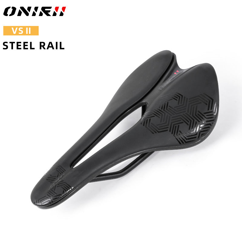 ONIRII VS II Steel Rail Carbon Fiber Vacuum Leather Saddle High Rebound Comfortable durable Cycling Seat for Road MTB Bicycle