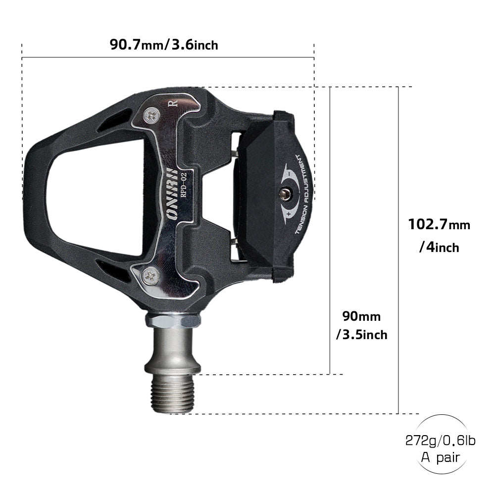 ONIRII PD-02 Pedals Road Bike Self-locking Pedal with Cleats Pads Screws 2 Sealed Bearing Ultralight Bicycle Part for 105 UT New
