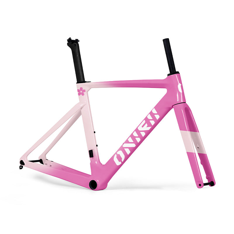 ONIRII AERO Road Bike Frame Carbon with Front Fork, Headset, Seat Post, Tail Hook,Thru Axle Parts 12x100mm 12x142mm for Cycling Race