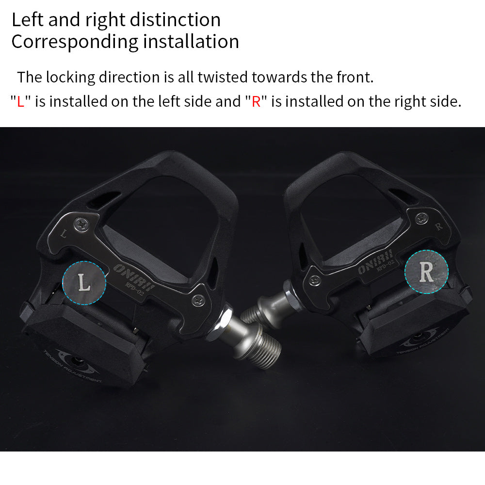 ONIRII PD-02 Pedals Road Bike Self-locking Pedal with Cleats Pads Screws 2 Sealed Bearing Ultralight Bicycle Part for 105 UT New