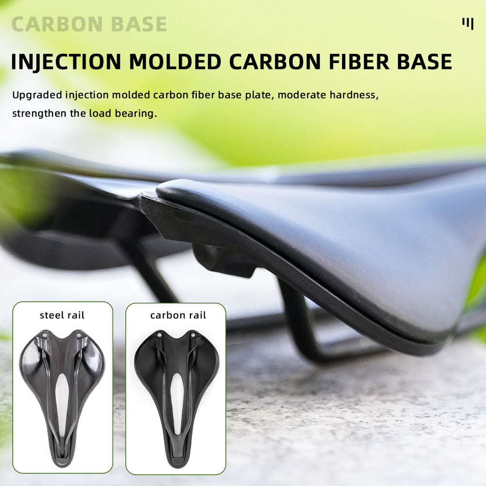 ONIRII VS II Steel Rail Carbon Fiber Vacuum Leather Saddle High Rebound Comfortable durable Cycling Seat for Road MTB Bicycle