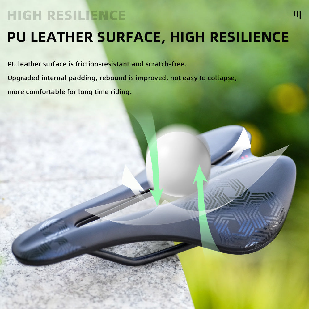 ONIRII VS II Steel Rail Carbon Fiber Vacuum Leather Saddle High Rebound Comfortable durable Cycling Seat for Road MTB Bicycle
