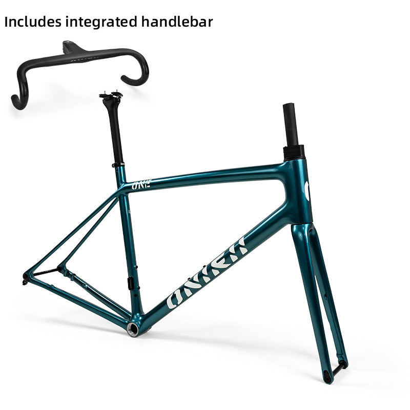ONIRII Ultralight Carbon Climbing Frame Full Internal Cable Layout with Carbon Integrated Handlebar and Fork 700C for Road Bike