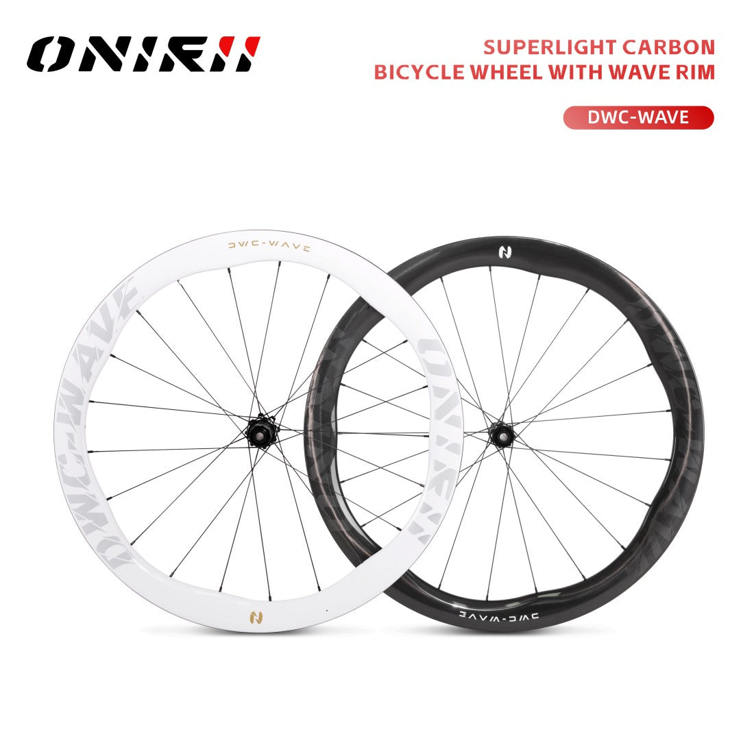 2025 ONIRII DWC-WAVE Wave Carbon Bike Wheel 700C Ultra-light Wheel Tubeless Vacuum 55mm Rim 21 Holes HG for Cycling Road Bicycle