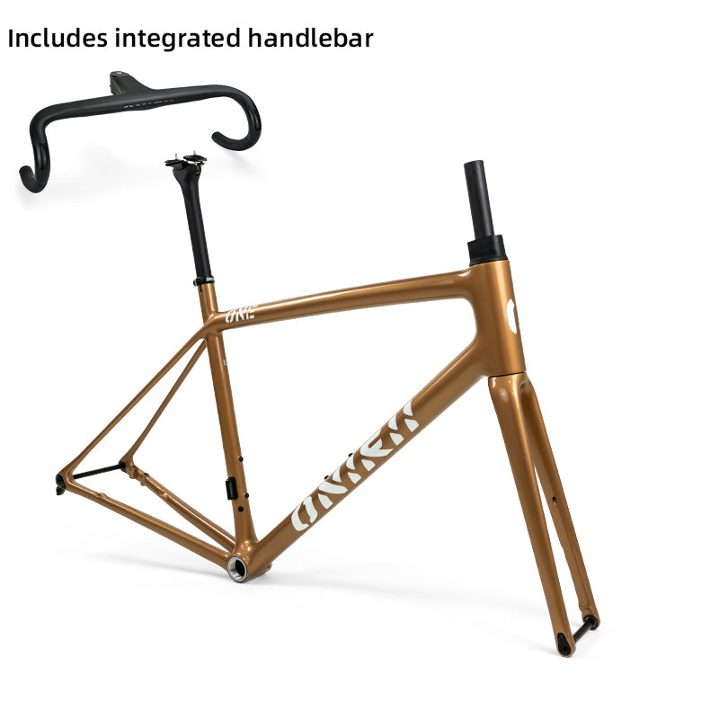 ONIRII Ultralight Carbon Climbing Frame Full Internal Cable Layout with Carbon Integrated Handlebar and Fork 700C for Road Bike
