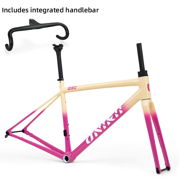 ONIRII Ultralight Carbon Climbing Frame Full Internal Cable Layout with Carbon Integrated Handlebar and Fork 700C for Road Bike