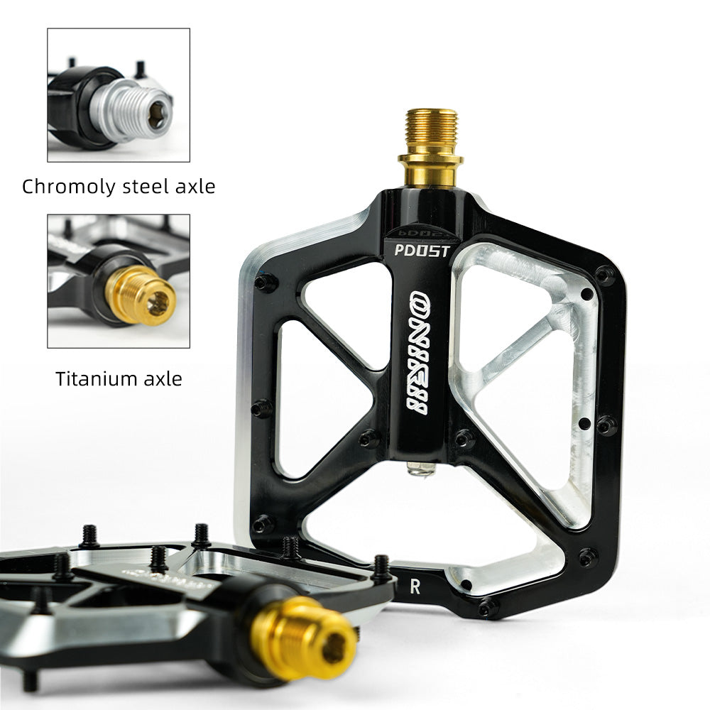 ONIRII PD-05 Ultralight Bike Pedal 3 Bearing Aluminum CNC Forged with Anti-slip Screws Titanium Axle for AM DH XC Mountain Bicycle