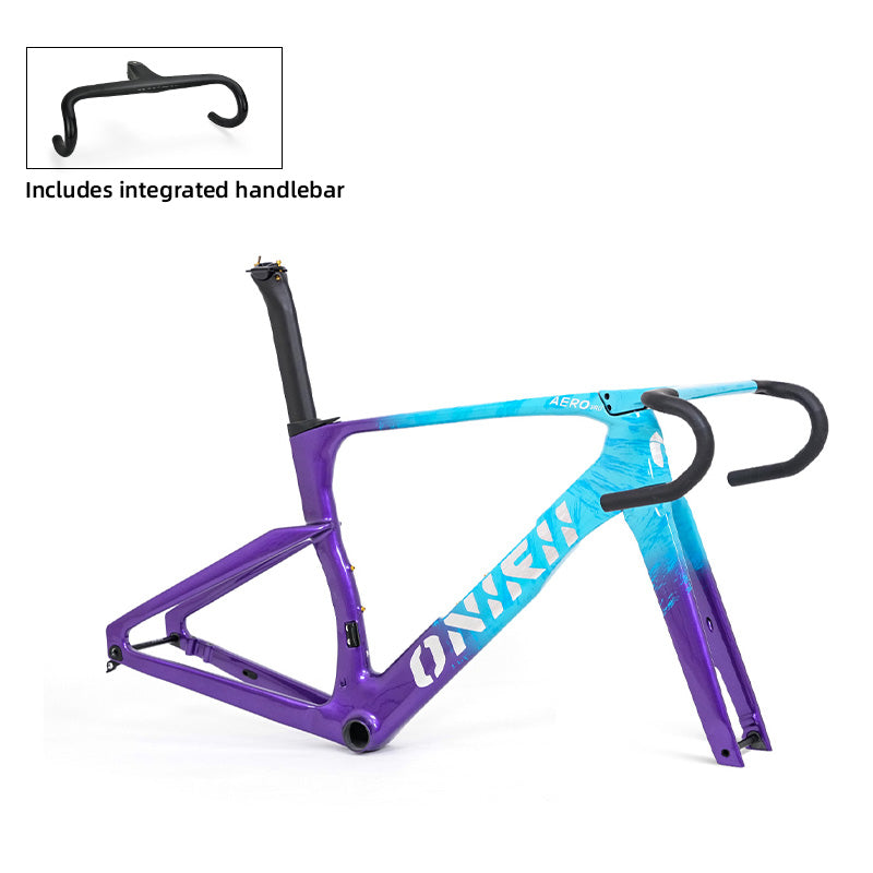 ONIRII Aerodynamic Carbon Bike Frame with Integrated Handlebar Thru Axle, Front Fork, Headset, Seat Post for Road Bicycle NEW