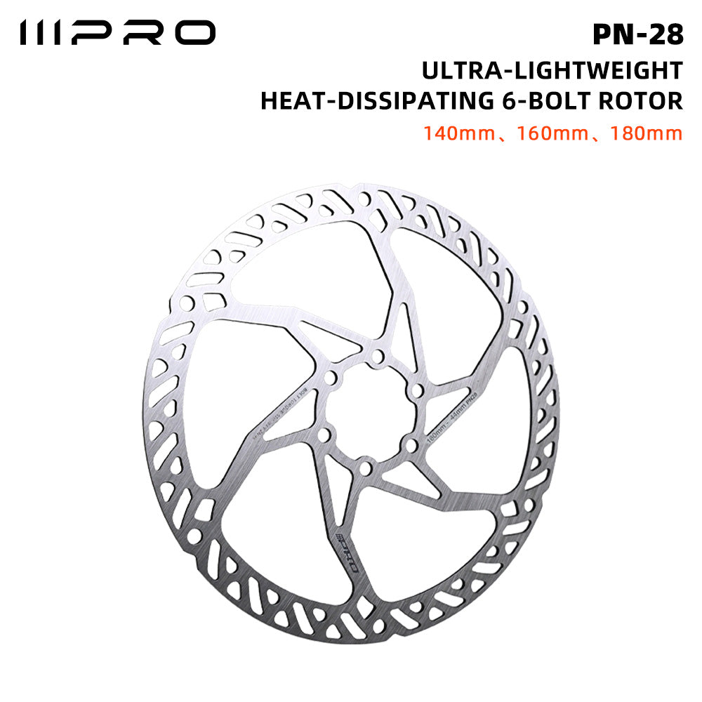 IIIPRO 6-Bolt Cooling Brake Disc Rotors 140 160 180mm Stainless Steel Durable for Mountain Road Folding and Commuter Bike NEW