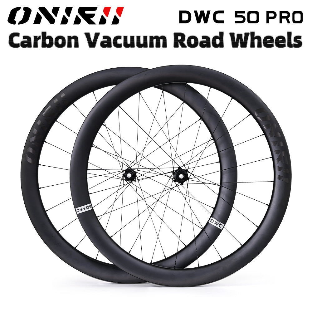 ONIRII DWC 50 PRO Ultra-Light Carbon Fiber Wheelset, 24H, 700c, 36T, Tubeless-Ready, for Road Bikes