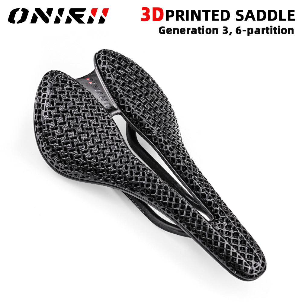 ONIRII 3D Printed Bike Saddle Carbon Hollow Seat 6 Partition Comfortable Breathable Cycling Seat for Road MTB Bicycle NEW