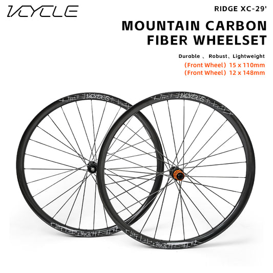 VCYCLE RIDGE XC 29" inch MTB Carbon Fiber Wheels 15-110mm 12-148mm F/R 28-hole MS HG XD Freehub for XC Racing Mountain Bikes NEW