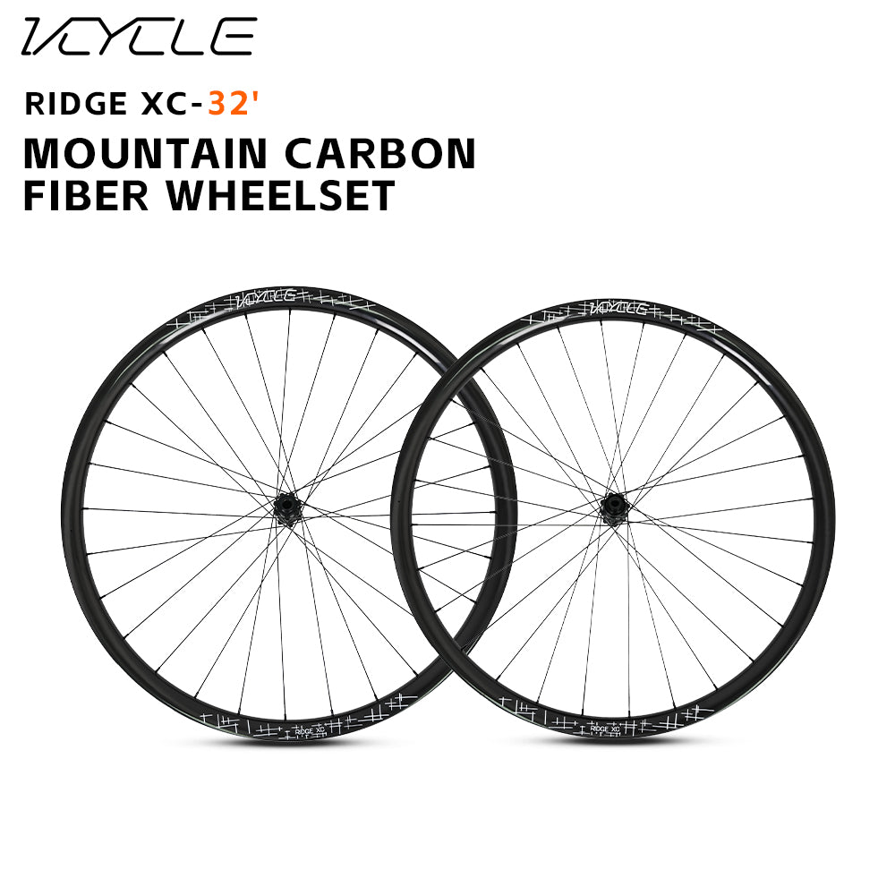 VCYCLE RIDGE XC 32-inch Mountain Bike Carbon Fiber Wheels, 15-110 12-157MM 28-hole MS HG XD Hub for XCO Racing Mountain Bikes