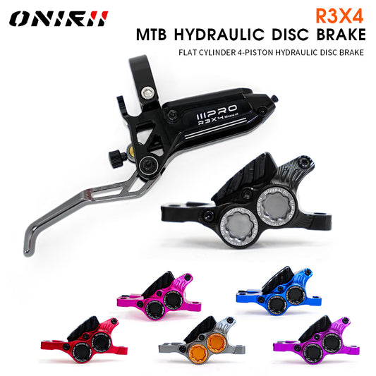 2025 ONIRII IIIPRO R3X4 Horizontal Cylinder 4-Piston Hydraulic Disc Brake Quick Release MTB Caliper for MTB, Climbing, AM,XC NEW