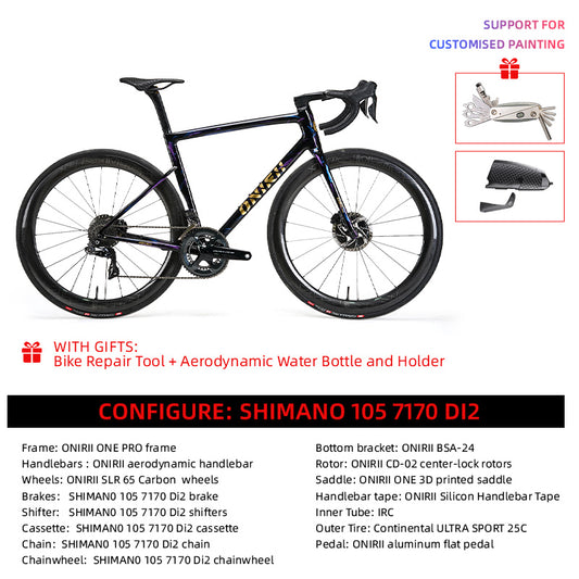 ONIRII ONE PRO Carbon Climbing Road Bike with Electronic Groupset 8170 7170 Di2 Handlebar Hydraulic Disc Brake Hidden Cable NEW