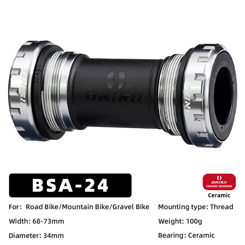 ONIRII 24mm Ceramic Bike Bottom Bracket BSA 86-92 BB30 T47 Threaded Press-in Lock Steel Bearing BB for MTB Road Bicycle Part NEW