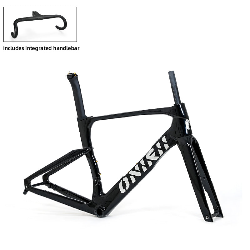 ONIRII AERO PRO+ Carbon Fiber Road Bike Frame with OD1 Head Tube, Flat-Top Design, and Fully Internal Cable Routing—Ideal for Road Racing