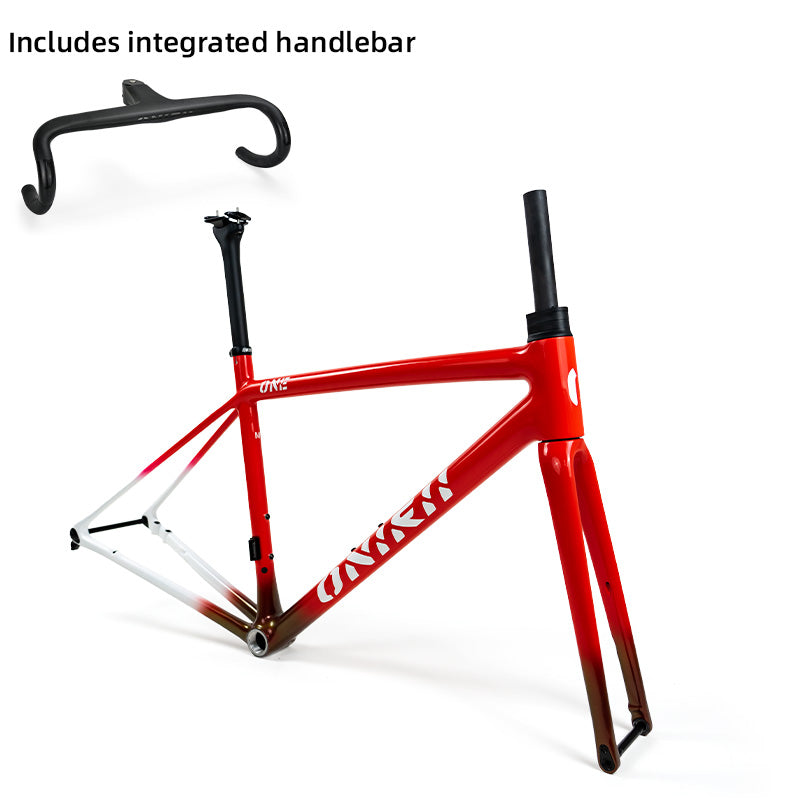 ONIRII Ultralight Carbon Climbing Frame Full Internal Cable Layout with Carbon Integrated Handlebar and Fork 700C for Road Bike