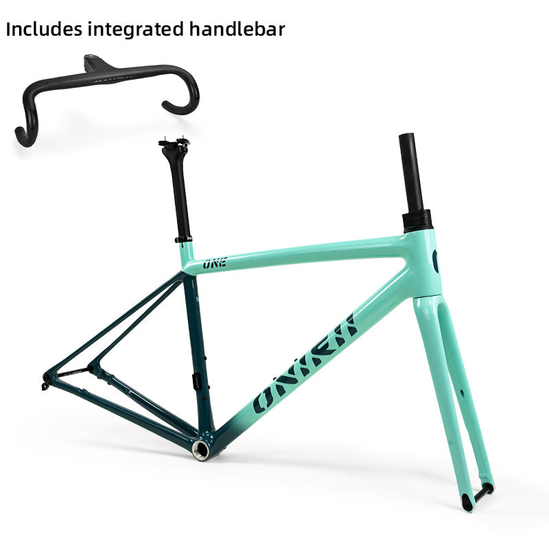 ONIRII Ultralight Carbon Climbing Frame Full Internal Cable Layout with Carbon Integrated Handlebar and Fork 700C for Road Bike