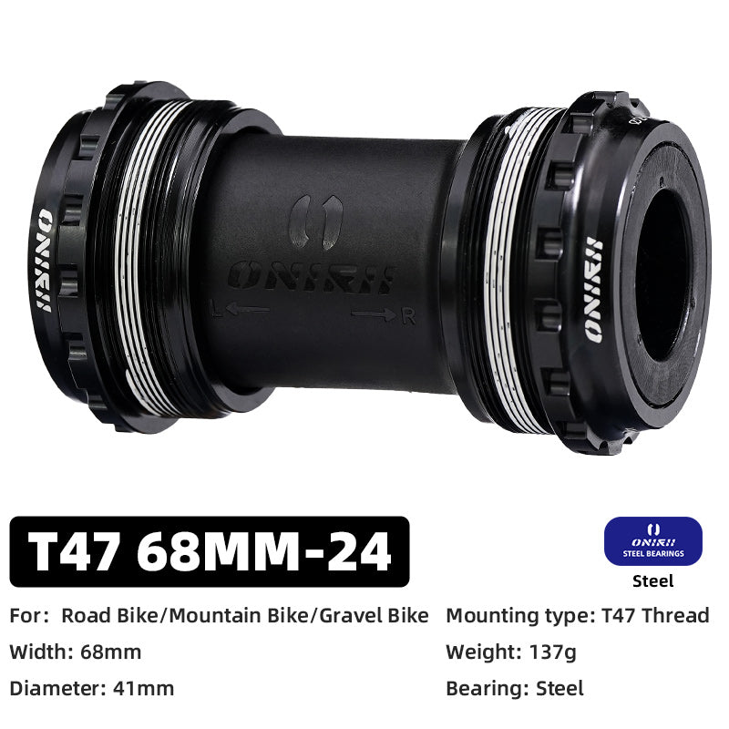 ONIRII 24mm Ceramic Bike Bottom Bracket BSA 86-92 BB30 T47 Threaded Press-in Lock Steel Bearing BB for MTB Road Bicycle Part NEW