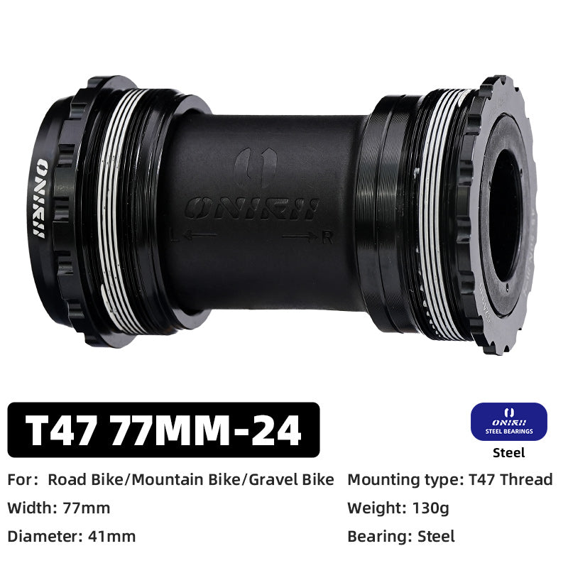 ONIRII 24mm Ceramic Bike Bottom Bracket BSA 86-92 BB30 T47 Threaded Press-in Lock Steel Bearing BB for MTB Road Bicycle Part NEW