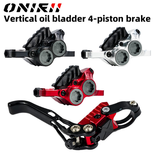 ONIRII IIIPRO Vertical Cylinder MTB Brake 4 Piston Hydraulic Disc Brake Bicycle for Full Internal Cable Layout AM DH Mountain Bike NEW