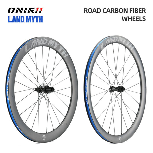 ONIRII Road Carbon Wheels Disc Brake Front /Rear 24 Holes Ultra Light High Frame 45/55 Fiber Wheelset HG for Road Bicycle