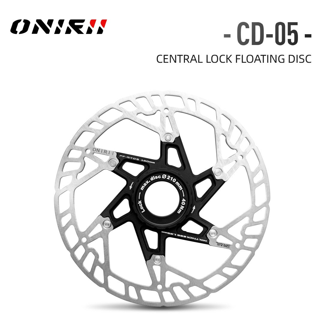 ONIRII Thermal Disc Brake Rotor Center Lock 6 Bolt Floating Ultra Light 160mm Stainless Steel Alu for Mountain Road Bike MTB New