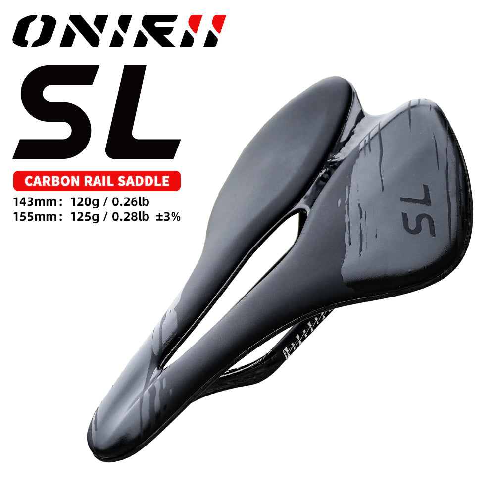 ONIRII SL Carbon Base Saddle W 143/155mm L 250mm 7x9mm Rail Riding Seat 120g Light Cushion for MTB/ Road /Gravel /Folding Bike