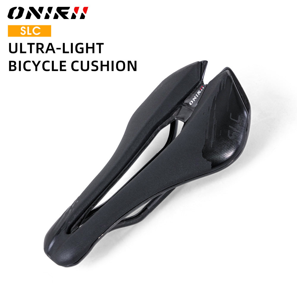 ONIRII SLC Ultralight Carbon Rail Bike Saddle Durable Leather Cushion Cycling Seat for Road Mountain MTB Bicycle