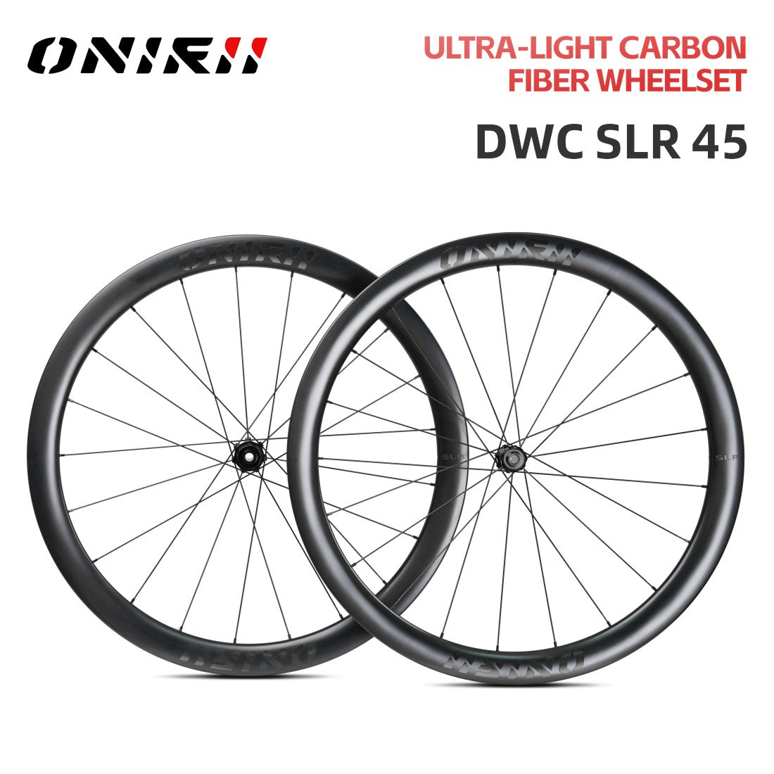 ONIRII Road Carbon Wheels 45-65mm High Rim Steel Spoke 21 Hole Ultra Light Wheelset With Hooked Edge HG for Road Bicycle