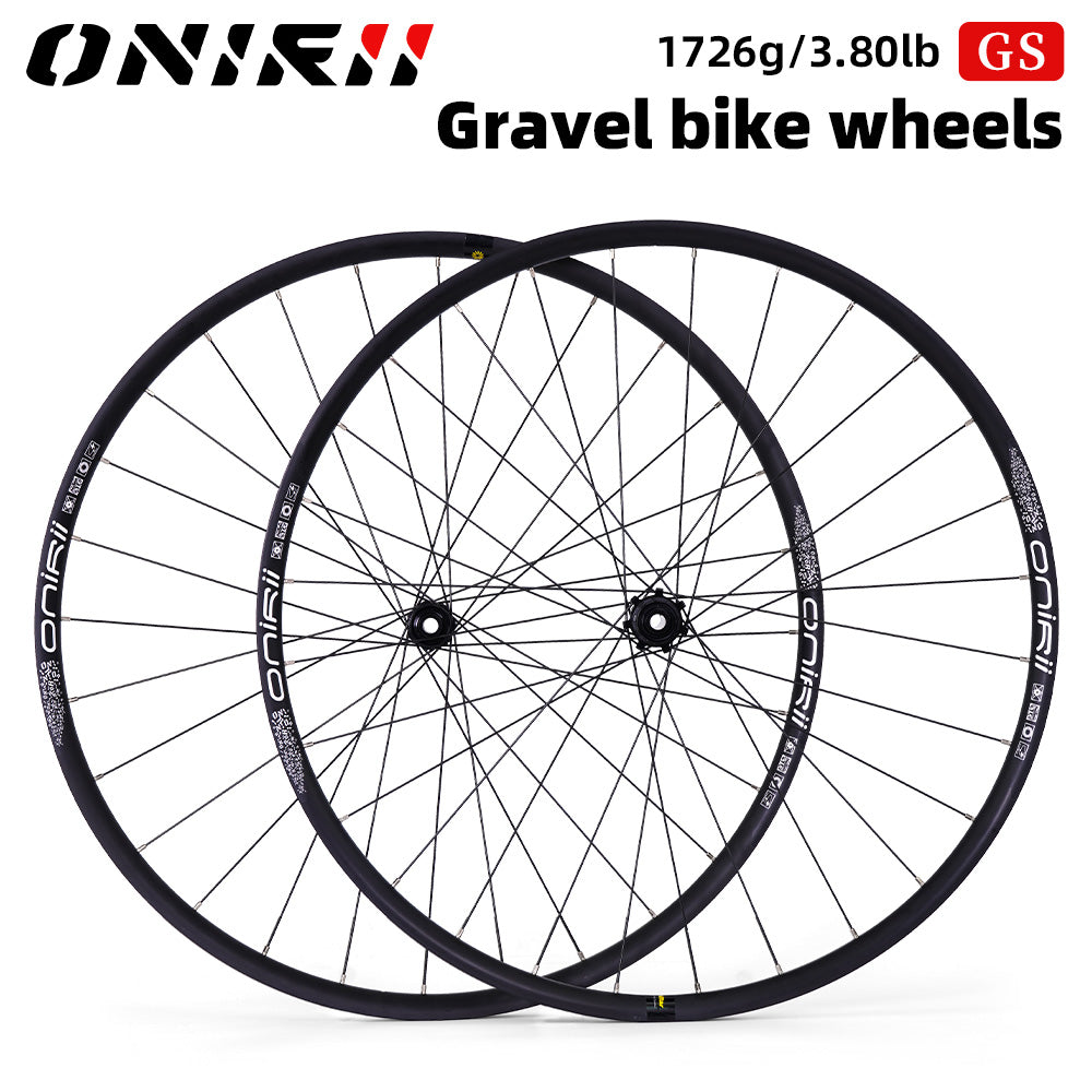 ONIRII GS Gravel Bike Wheels Aluminum Disc Brake Wheelset 12x100mm 12x142mm Front 28H Rear 28H Support HG MS XD Cassette Body for Gravel