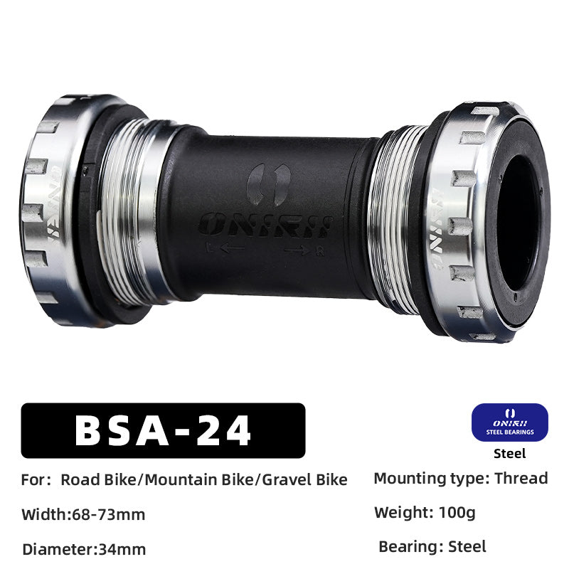 ONIRII 24mm Ceramic Bike Bottom Bracket BSA 86-92 BB30 T47 Threaded Press-in Lock Steel Bearing BB for MTB Road Bicycle Part NEW