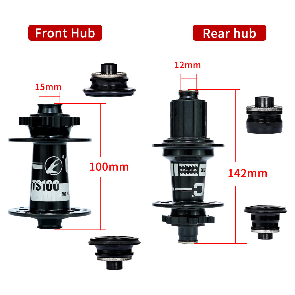 ONIRII ECC TS100/148 Bike Hub MS HG XD TS148 15x110mm 12x148mm TS100 15x100mm Front 2 Rear4 Bearing for Quick Release Thru Axle DH AM XC Bicycle