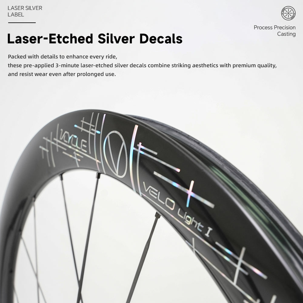 VCYCLE LIGHT I Carbon Ultra-Light Road Wheels Carbon Spokes Ceramic Bearings 100x142mm 50mm Rim for Road Bikes Bicycles