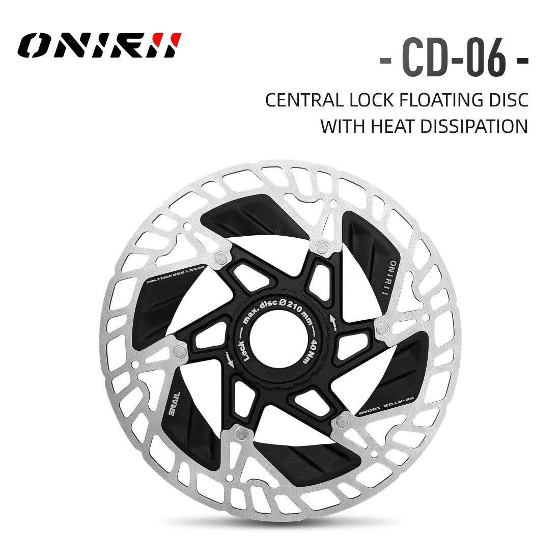 ONIRII Thermal Disc Brake Rotor Center Lock 6 Bolt Floating Ultra Light 160mm Stainless Steel Alu for Mountain Road Bike MTB New