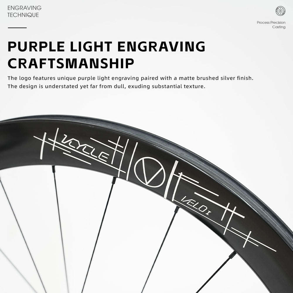 VCYCLE VELO I Ultra-Lightweight Carbon Fiber Vacuum Wheels with 50mm Rim Height, HG Hub, and Wide Open-Spoke Road Carbon Wheels