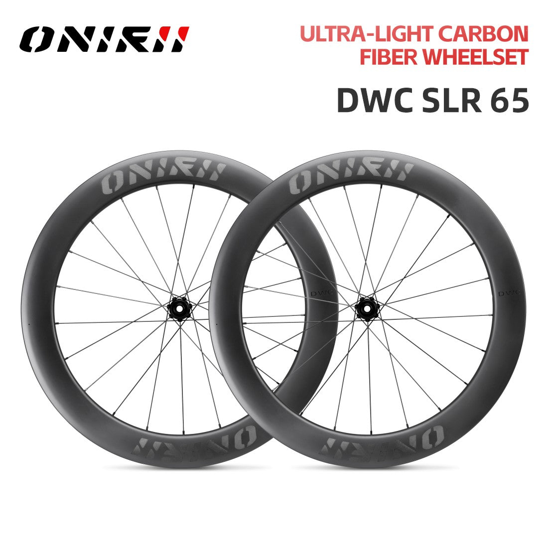 ONIRII Road Carbon Wheels 45-65mm High Rim Steel Spoke 21 Hole Ultra Light Wheelset With Hooked Edge HG for Road Bicycle